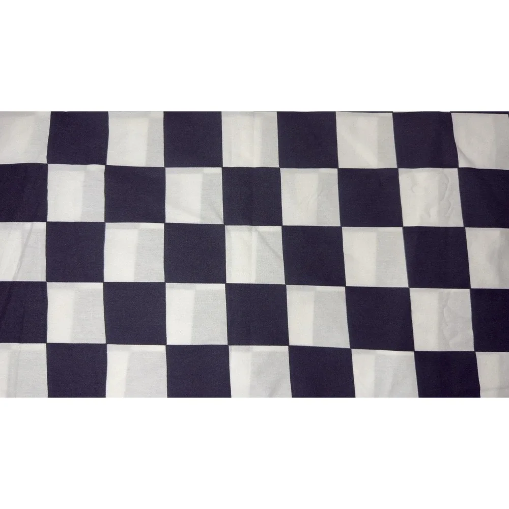 Stevens Sheet Set Checkered Black White Check Full Flat No Iron Percale Sheets